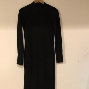 Zara Black Bodycon Cotton Dress - L